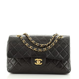 Chanel timeless/classique black leather handbag