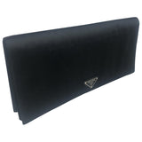 Prada black silk clutch bag