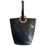 Celine seau sangle blue leather handbag