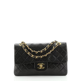 Chanel timeless/classique black leather handbag