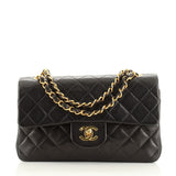 Chanel timeless/classique black leather handbag