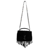 Saint Laurent collége monogramme black suede handbag