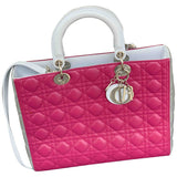Dior lady dior pink leather handbag