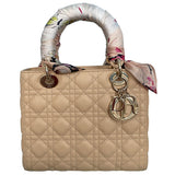 Dior lady dior beige leather handbag