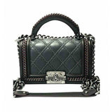 Chanel boy grey leather handbag