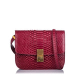 Celine classic red python handbag