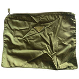 Prada green synthetic clutch bag