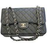 Chanel timeless/classique black leather handbag