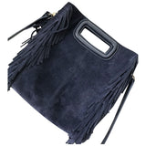 Maje sac m blue suede handbag