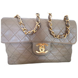 Chanel timeless/classique beige leather handbag