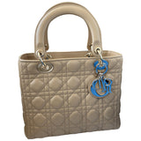 Dior lady dior beige leather handbag