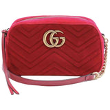 Gucci marmont red velvet handbag