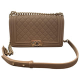 Chanel boy camel leather handbag