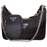 Prada re-edition black cloth handbag