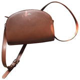 Apc demi-lune brown leather handbag