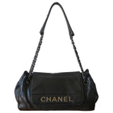 Chanel black leather handbag