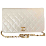 Chanel timeless/classique white leather handbag