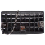 Chanel black patent leather handbag