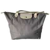 Longchamp grey linen travel bag