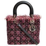 Dior lady dior multicolour tweed handbag