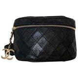 Chanel black leather handbag