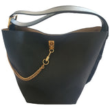 Givenchy seau gv bucket black leather handbag