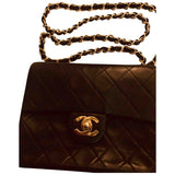 Chanel timeless/classique black leather handbag