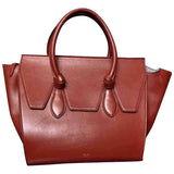 Celine tie burgundy leather handbag