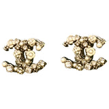 Chanel cc silver metal earrings