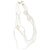 Chanel cc white pearls long necklaces