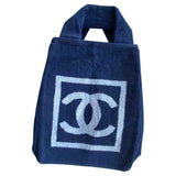 Chanel blue cotton travel bag