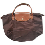Longchamp pliage  brown leather handbag