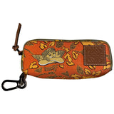Loewe orange linen clutch bag
