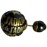 Dior tribal black gold and steel earrings