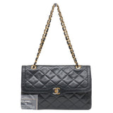 Chanel black leather handbag