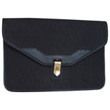 Dior black cloth clutch bag