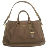 Prada galleria beige leather handbag