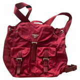 Prada red cloth backpacks