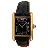 Cartier tank must gold silver gilt watch