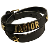 Dior j'adior black leather bracelets
