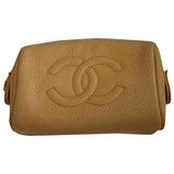 Chanel brown leather clutch bag