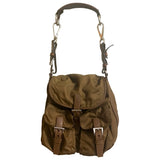 Prada brown cloth handbag