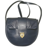 Yves Saint Laurent navy leather handbag