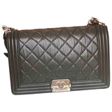 Chanel boy black leather handbag