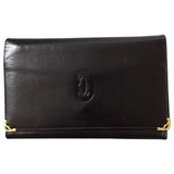 Cartier black leather clutch bag