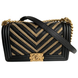 Chanel boy black leather handbag