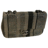 Chanel timeless/classique black glitter handbag