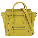 Celine nano luggage yellow leather handbag