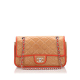 Chanel timeless/classique brown leather handbag