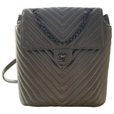 Chanel timeless/classique grey leather backpacks